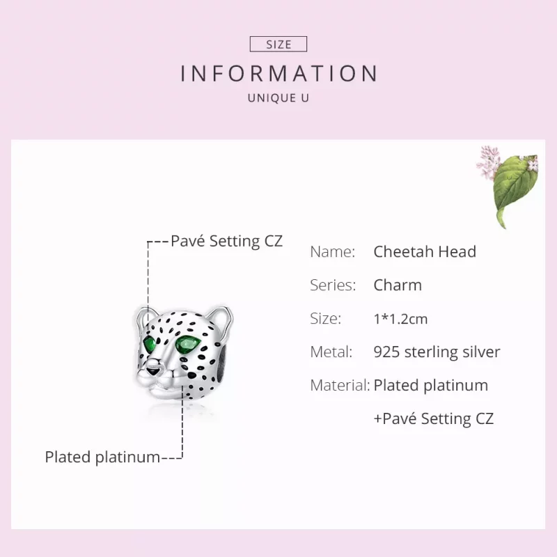 (afbeelding voor) Pandora Style Cheetah hoofd Bedel - SCC1675 - Bekijken 7