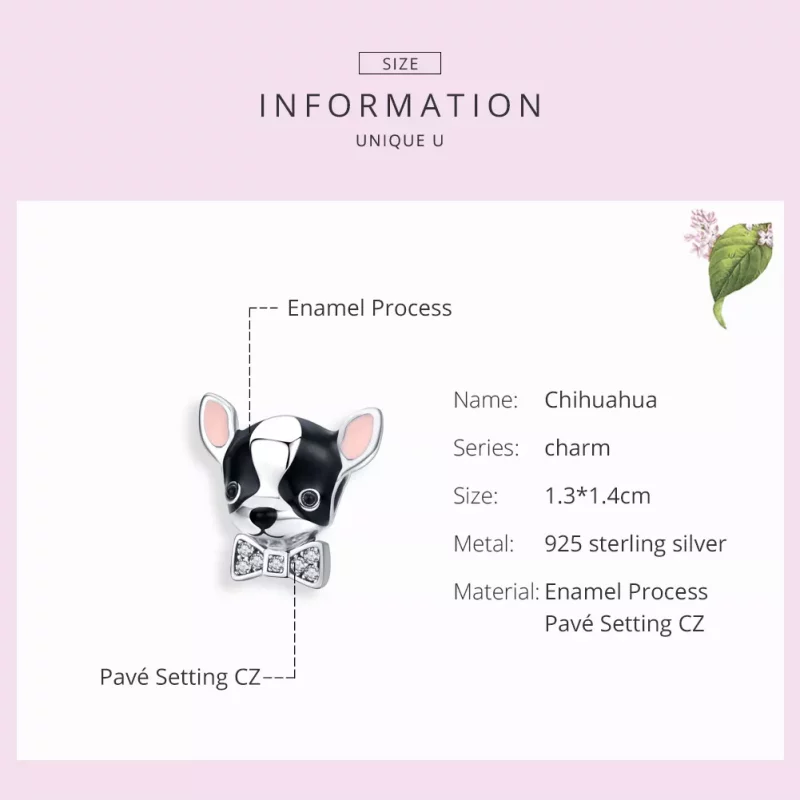 (afbeelding voor) Pandora Style Chihuahua Bedel - SCC1310 - Bekijken 3
