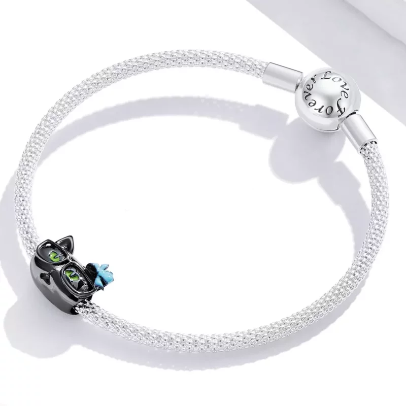 (afbeelding voor) Pandora Style Cool Zwarte Kat Bedel - SCC2086 - Bekijken 3