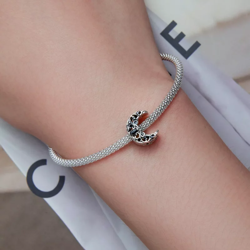 (afbeelding voor) Pandora Style Donkere Nacht Maan Bedel - SCC2370 - Bekijken 6