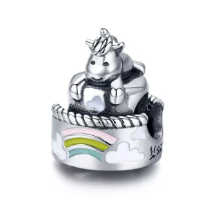 (afbeelding voor) Pandora Style Eenhoorn Taart Bedel - SCC1311