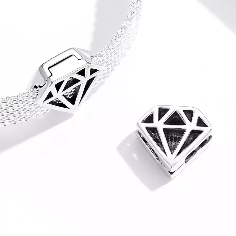 (afbeelding voor) Pandora Style Eenvoudige Diamant Clip - SCX117 - Bekijken 4