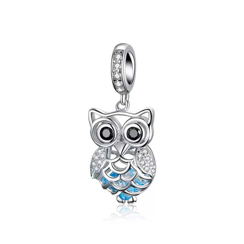 (afbeelding voor) Pandora Style Eeuwigdurende Uil Hangende Bedel - SCC1124