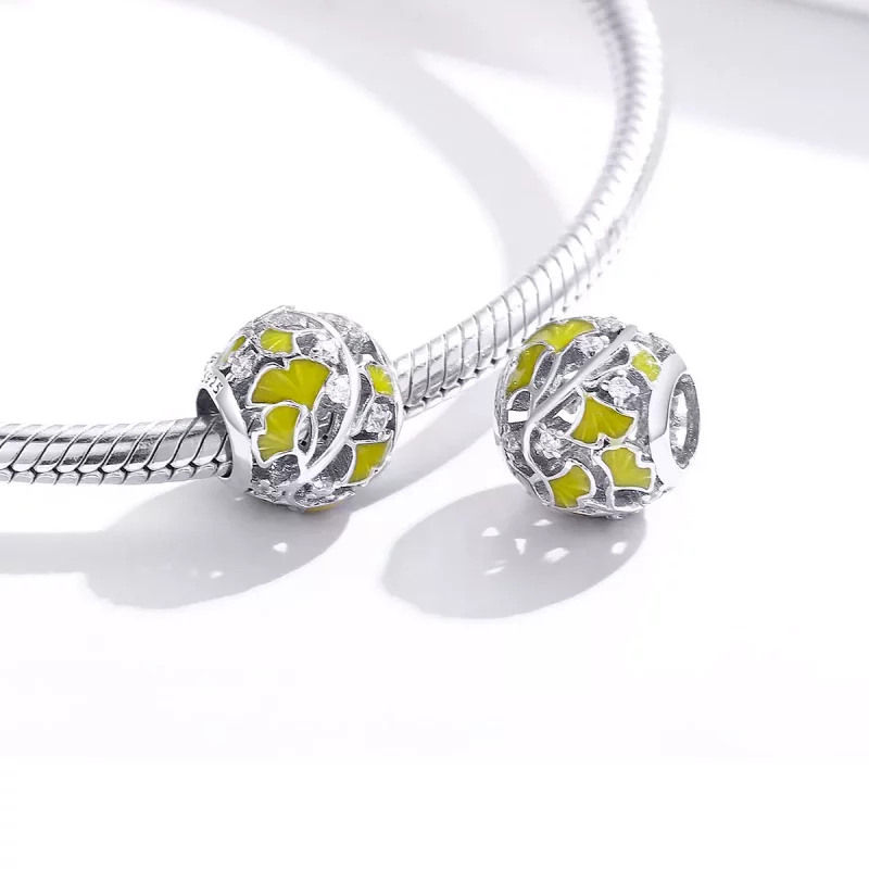 (afbeelding voor) Pandora Style Elegante Ginkgo-bladeren Bedel - BSC334 - Bekijken 4