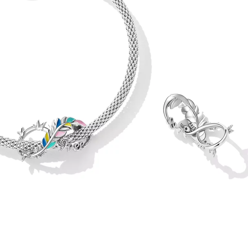 (afbeelding voor) Pandora Style Feather Infinity Symbool Bedel - SCC2322 - Bekijken 4