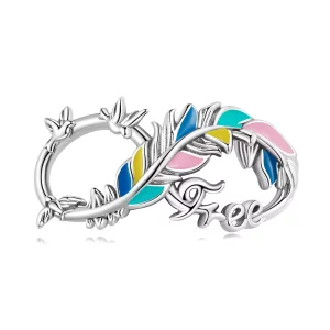 (afbeelding voor) Pandora Style Feather Infinity Symbool Bedel - SCC2322