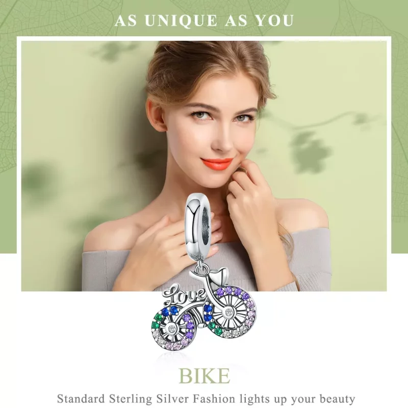 (afbeelding voor) Pandora Style Fiets Hangende Bedel - SCC1082 - Bekijken 2