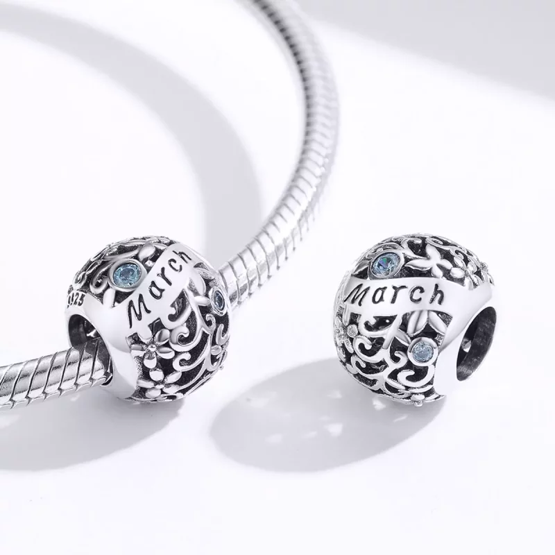 (afbeelding voor) Pandora Style Geboortesteen maart Bedel - SCC1385-3 - Bekijken 3