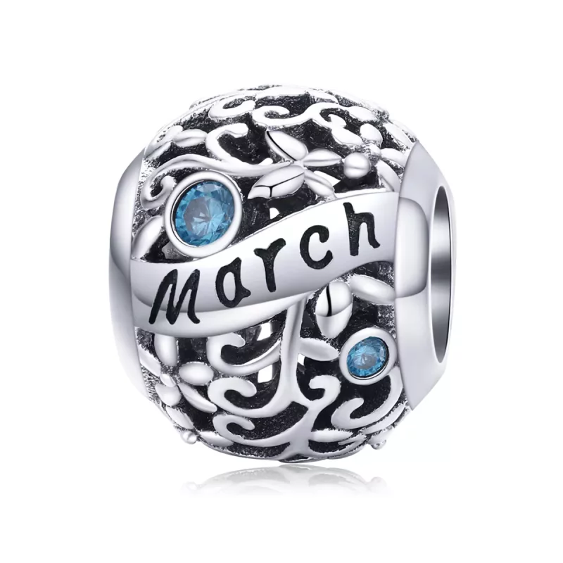 (afbeelding voor) Pandora Style Geboortesteen maart Bedel - SCC1385-3