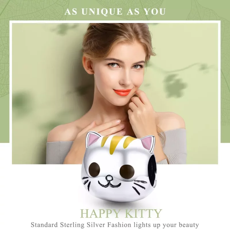 (afbeelding voor) Pandora Style Gelukkige Kitty Bedel - SCC1142 - Bekijken 2