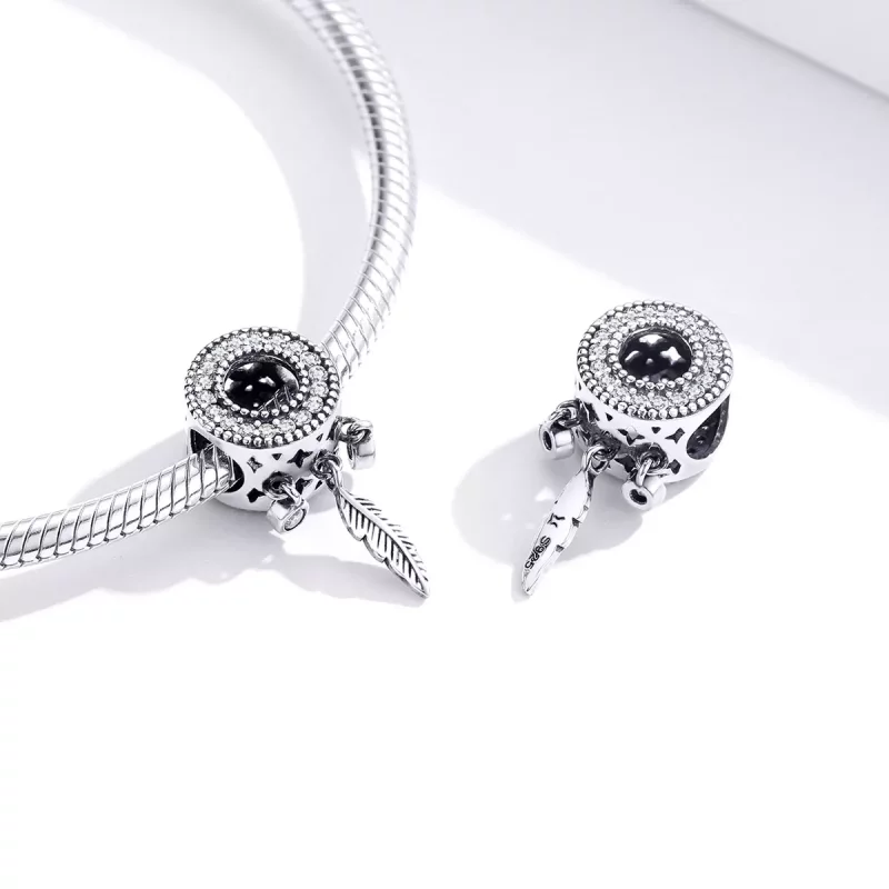 (afbeelding voor) Pandora Style Glanzende Veer Bedel - SCC1550 - Bekijken 2