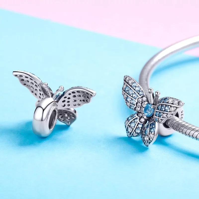 (afbeelding voor) Pandora Style Glittervlinder Bedel - BSC061 - Bekijken 4