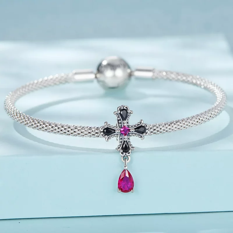 (afbeelding voor) Pandora Style Gotisch Kruis Spacer Bedel - SCC2381 - Bekijken 3