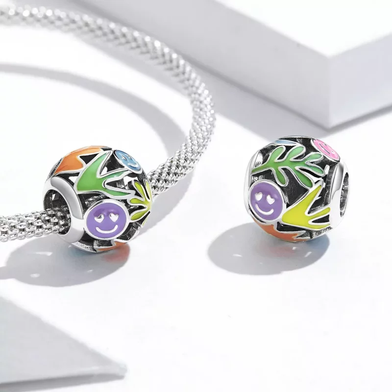 (afbeelding voor) Pandora Style Gras Smiley Bedel - SCC2163 - Bekijken 4