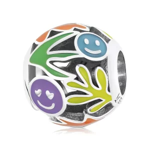 Pandora Style Gras Smiley Bedel - SCC2163 (afbeelding voor) Pandora Style Gras Smiley Bedel - SCC2163