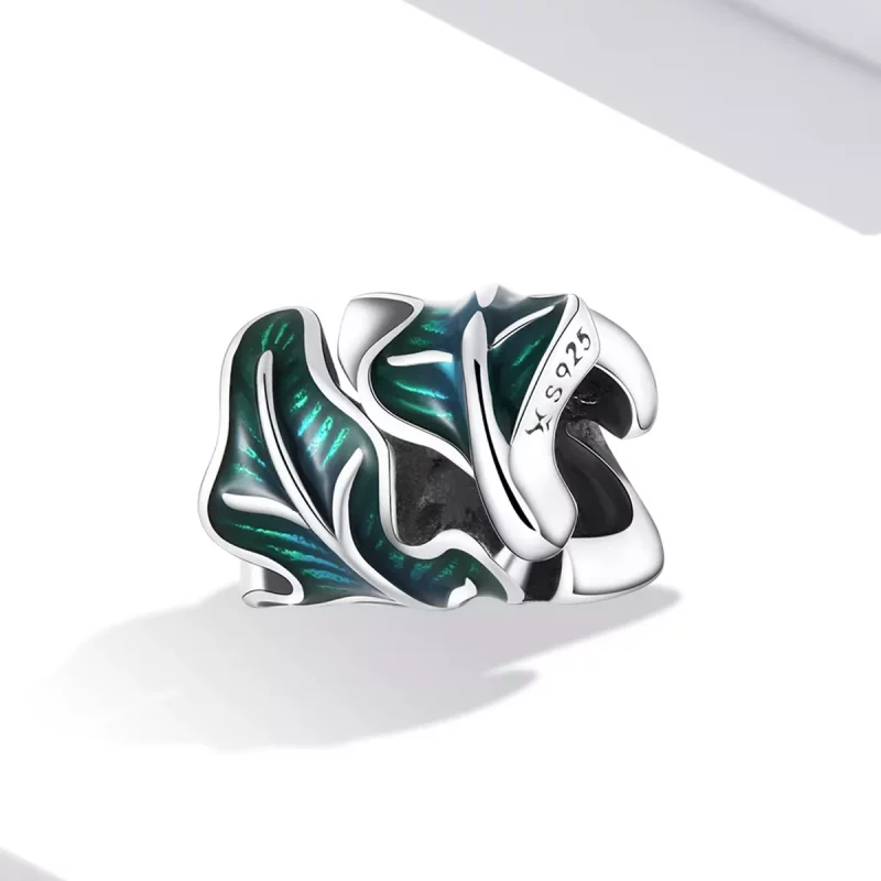 (afbeelding voor) Pandora Style Groene bladeren Bedel - SCC2175 - Bekijken 2