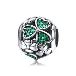 (afbeelding voor) Pandora Style Groene Klaver Bedel - SCC964