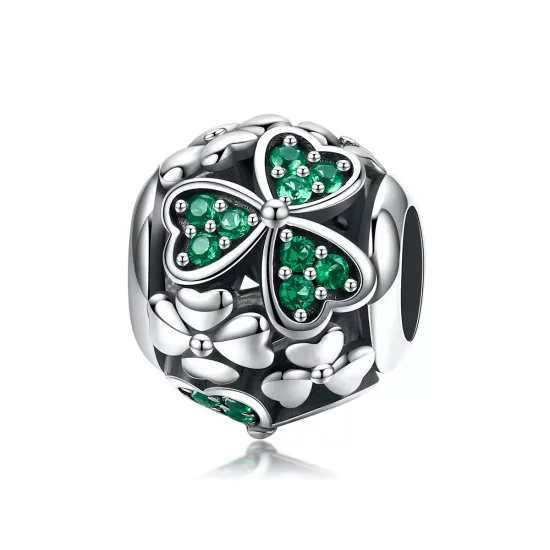 (afbeelding voor) Pandora Style Groene Klaver Bedel - SCC964