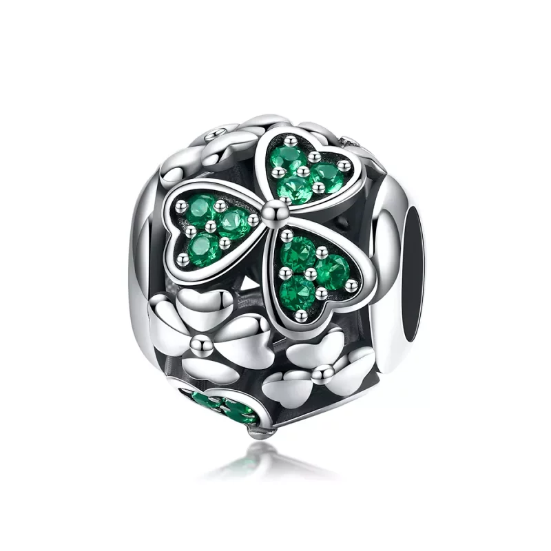 (afbeelding voor) Pandora Style Groene Klaver Bedel - SCC964