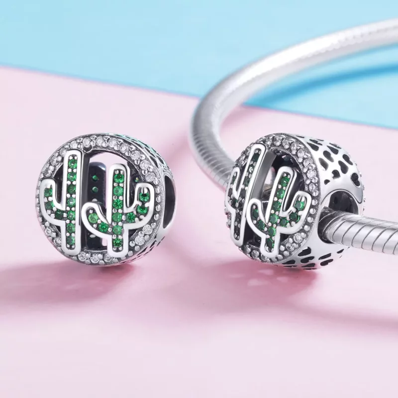 (afbeelding voor) Pandora Style Groene levendige cactus Bedel - SCC918 - Bekijken 4