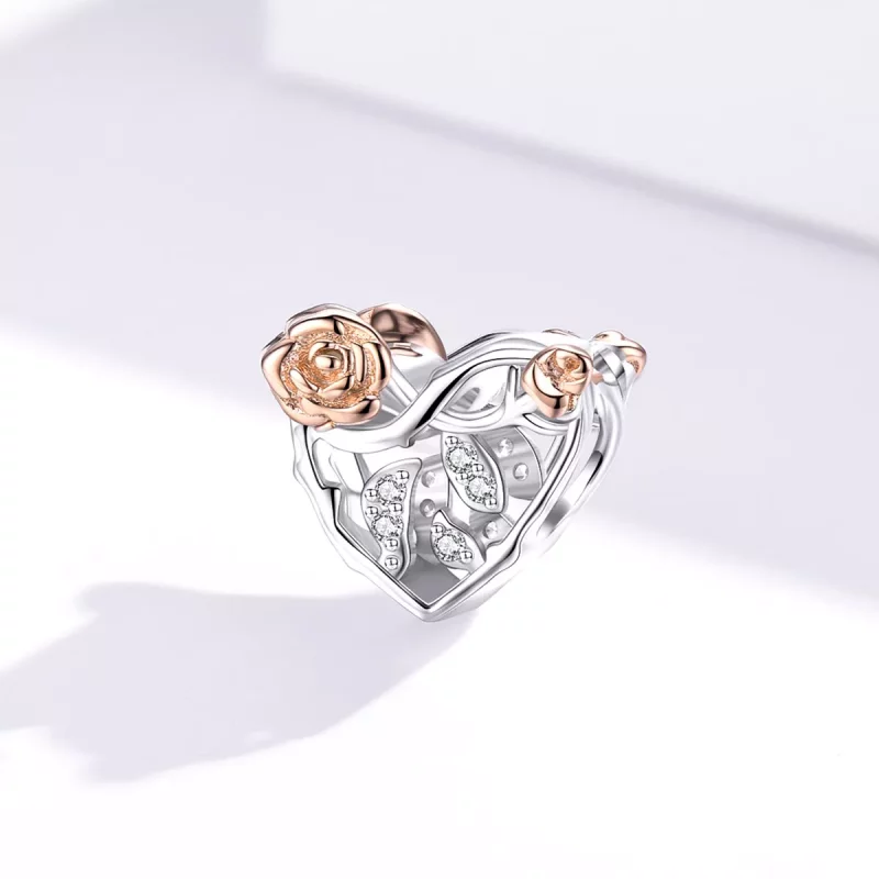 (afbeelding voor) Pandora Style Hart Met Rozen Bedel - BSC280 - Bekijken 3