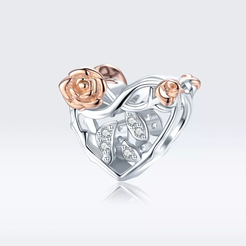 (afbeelding voor) Pandora Style Hart Met Rozen Bedel - BSC280 - Bekijken 5