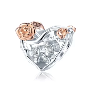 (afbeelding voor) Pandora Style Hart Met Rozen Bedel - BSC280