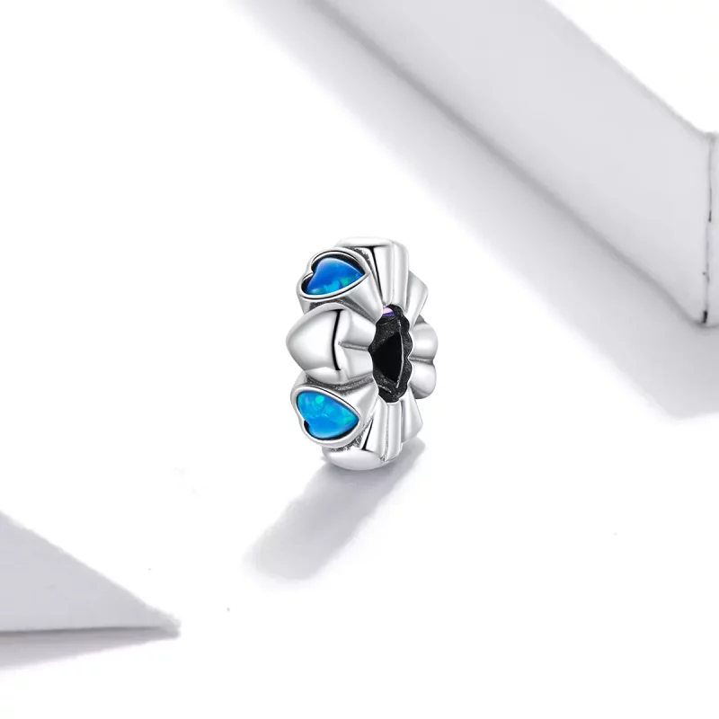 (afbeelding voor) Pandora Style Hart Opaal Spacer Bedel - BSC435 - Bekijken 2