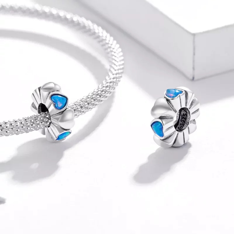 (afbeelding voor) Pandora Style Hart Opaal Spacer Bedel - BSC435 - Bekijken 4