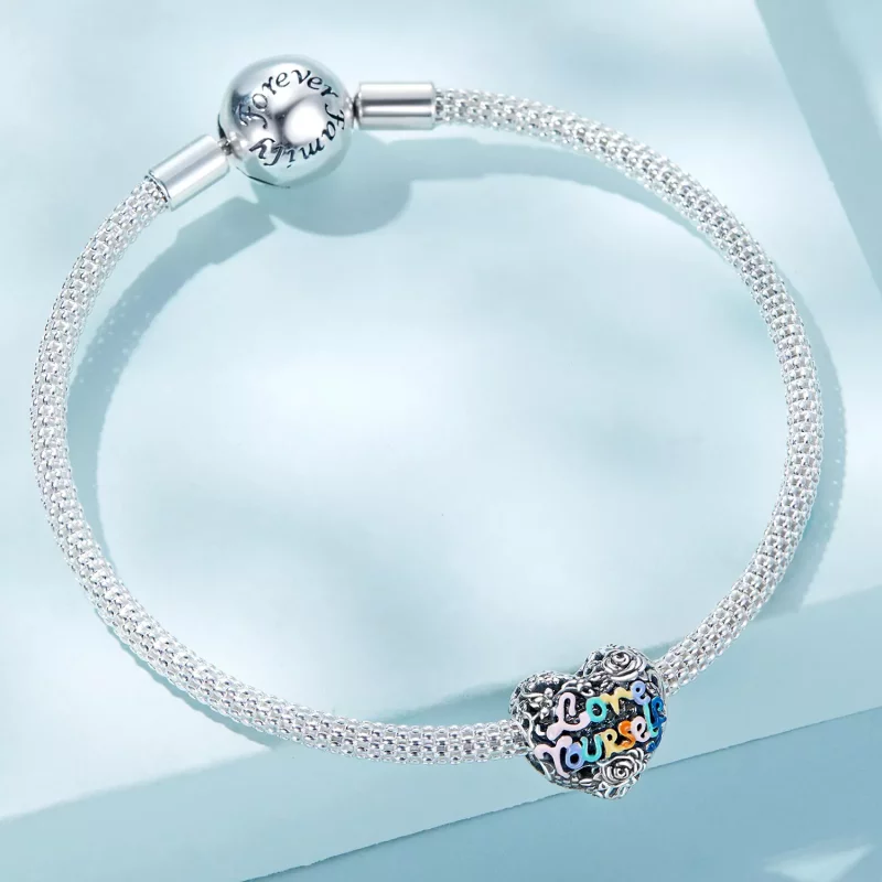 (afbeelding voor) Pandora Style Hart patroon Bedel - SCC2354 - Bekijken 4