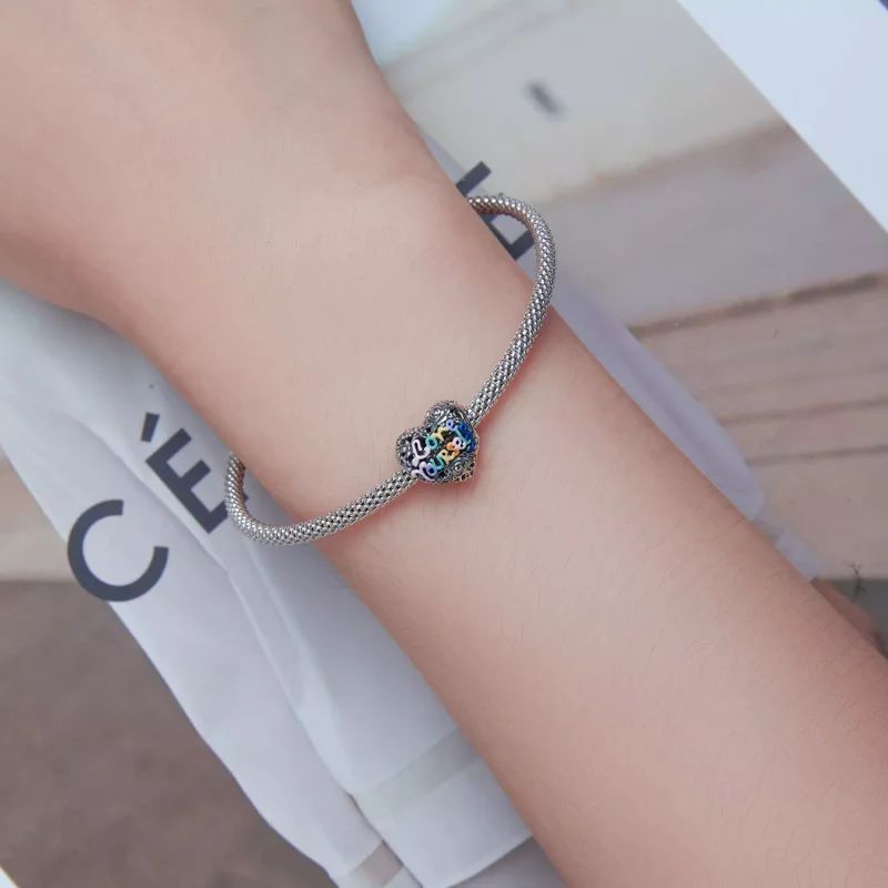 (afbeelding voor) Pandora Style Hart patroon Bedel - SCC2354 - Bekijken 5