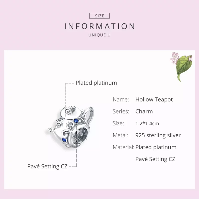 (afbeelding voor) Pandora Style Holle theepot Bedel - BSC274 - Bekijken 7