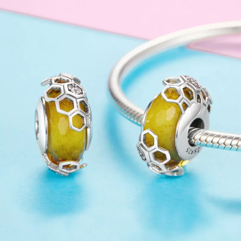 (afbeelding voor) Pandora Style Honingraat Bedel - SCC1073 - Bekijken 3