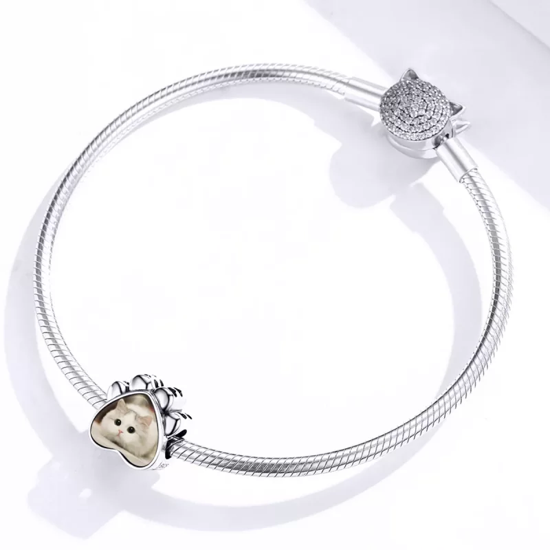 (afbeelding voor) Pandora Style Kat Poot gepersonaliseerde foto Bedel - SCC1436 - Bekijken 3