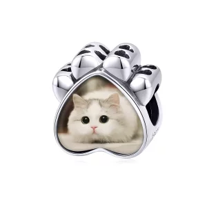 (afbeelding voor) Pandora Style Kat Poot gepersonaliseerde foto Bedel - SCC1436