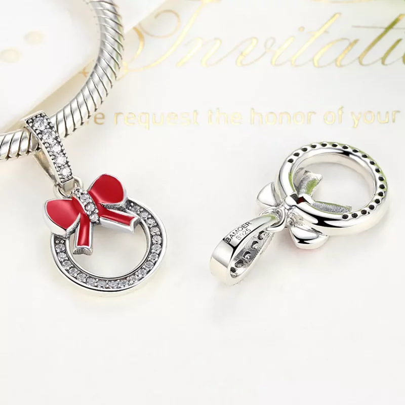(afbeelding voor) Pandora Style Kerstkrans Hangende Bedel - SCC077 - Bekijken 2