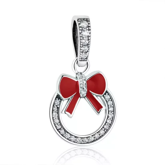 (afbeelding voor) Pandora Style Kerstkrans Hangende Bedel - SCC077