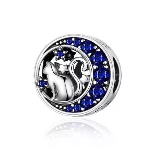 (afbeelding voor) Pandora Style Kitty in de maan Bedel - SCC1204