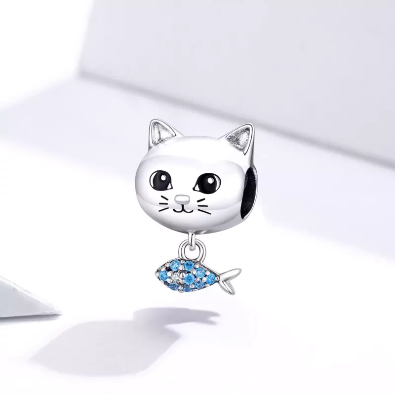 (afbeelding voor) Pandora Style Kitty Met Vis Bedel - BSC226 - Bekijken 2