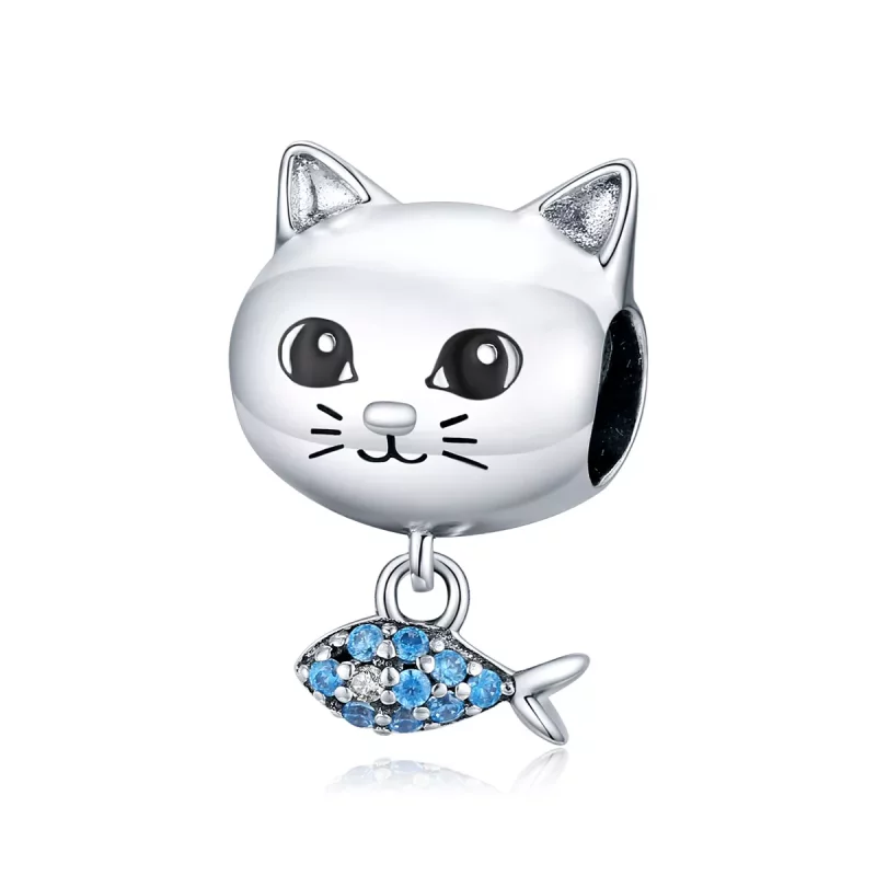 (afbeelding voor) Pandora Style Kitty Met Vis Bedel - BSC226