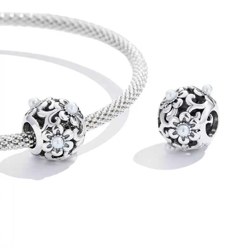 (afbeelding voor) Pandora Style Klassieke bloemen Bedel - SCC2182 - Bekijken 3
