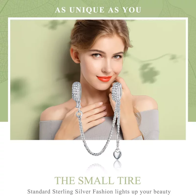 (afbeelding voor) Pandora Style kleine band Veiligheidsketting - SCC1112 - Bekijken 2