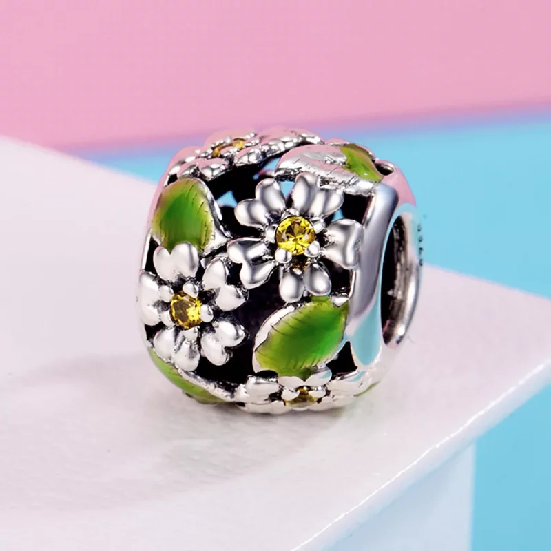(afbeelding voor) Pandora Style Kleine madeliefjes in de lente en zomer Bedel - SCC490 - Bekijken 3