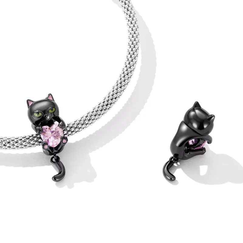 (afbeelding voor) Pandora Style Kleine Zwarte Kat Bedel - SCC2329 - Bekijken 4