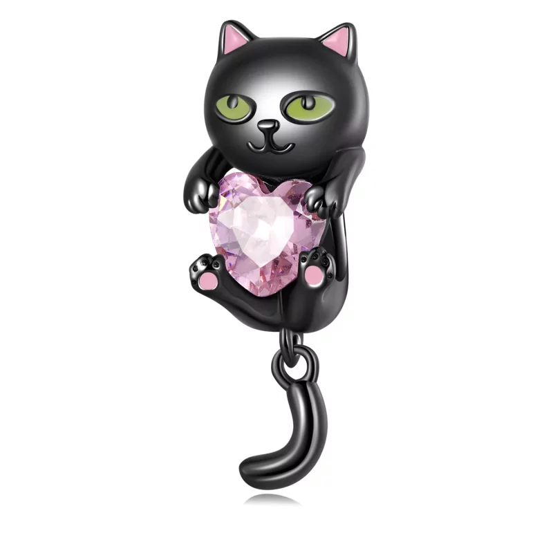 (afbeelding voor) Pandora Style Kleine Zwarte Kat Bedel - SCC2329