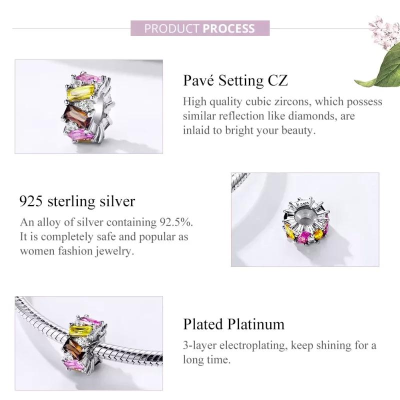 (afbeelding voor) Pandora Style Kleurrijk zirkonium Spacer Bedel - SCC1182 - Bekijken 4