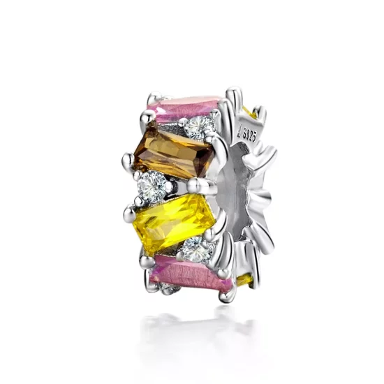 (afbeelding voor) Pandora Style Kleurrijk zirkonium Spacer Bedel - SCC1182