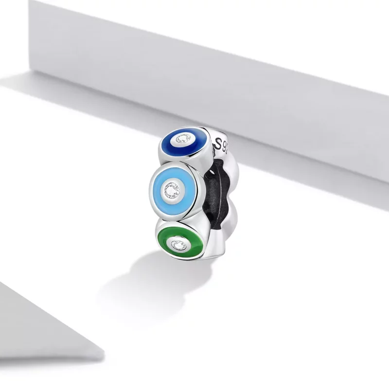 (afbeelding voor) Pandora Style Kleurrijke Demon Eye Spacer Bedel - SCC2129 - Bekijken 2