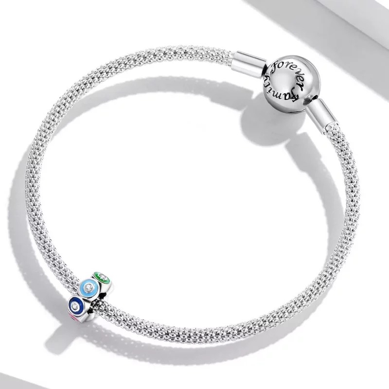 (afbeelding voor) Pandora Style Kleurrijke Demon Eye Spacer Bedel - SCC2129 - Bekijken 3