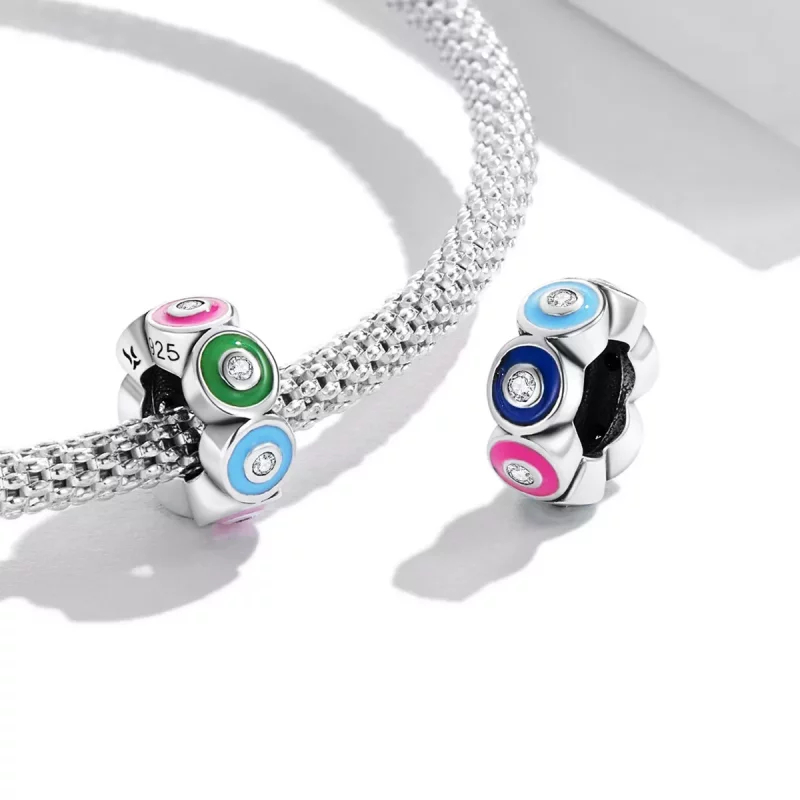 (afbeelding voor) Pandora Style Kleurrijke Demon Eye Spacer Bedel - SCC2129 - Bekijken 4